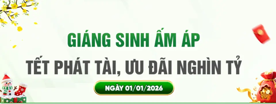 Giáng Sinh Ấm Áp OK9 2025 – Nhận Lì Xì Siêu Khủng 1.000 Tỷ Đồng Đón Năm Mới 2026 5 Giáng sinh ấm áp OK9 tết phát tài ưu đãi nghìn tỷ